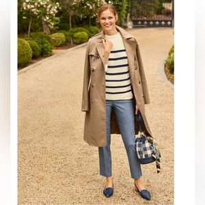 NWT Talbots Double Breasted Trench Coat, Size Small Petite